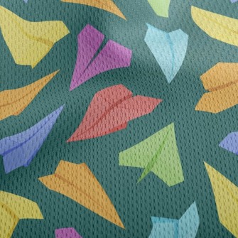 Colorful And Fun Paper Airplan Athletic Mesh Flat Back