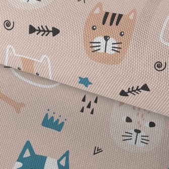 Playful Cat Fish Bones Waterproof Oxford