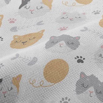 Cute Little Kitten With Eyes C Performance Linen