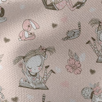 Girls Reading Time Waterproof Canvas