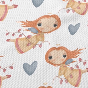 Melancholic Little Girl Angel Birdseye Piqué