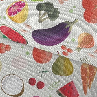 Watercolor Depiction Of Fruits Waterproof Oxford