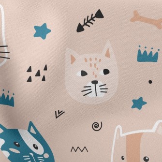 Playful Cat Fish Bones Stretch Ponte