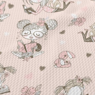 Girls Reading Time Birdseye Piqué