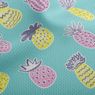 Deformed Line Pineapple Athletic Mesh Flat Back