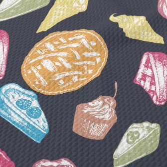 Crayon Doodle Delicious Desser Birdseye Piqué
