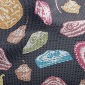 Crayon Doodle Delicious Desser Athletic Mesh Flat Back