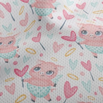 Full Of Love Angel Pig Athletic Mesh Flat Back