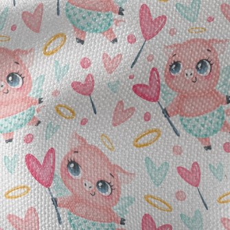 Full Of Love Angel Pig Waterproof Canvas