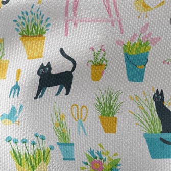 Black Cat Hanging Out In The G Waterproof Canvas