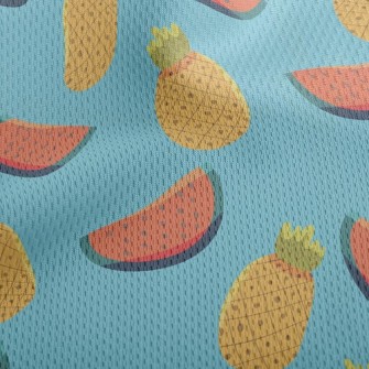Cool Watermelon And Pineapple Athletic Mesh Flat Back