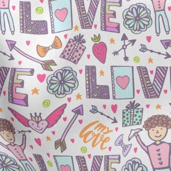 Cartoon Love And Peace Stretch Ponte