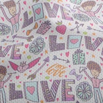 Cartoon Love And Peace Athletic Mesh Flat Back