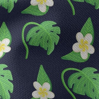 Plumeria Tropical Leaves Waterproof Canvas