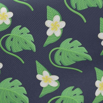 Plumeria Tropical Leaves Twill