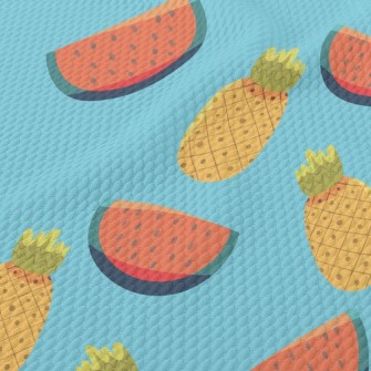 Cool Watermelon And Pineapple Birdseye Piqué