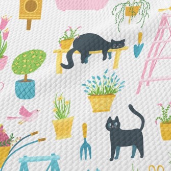 Black Cat Hanging Out In The G Birdseye Piqué