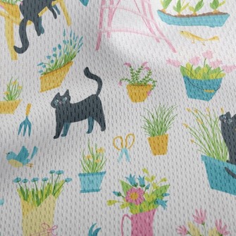 Black Cat Hanging Out In The G Athletic Mesh Flat Back