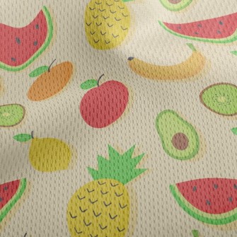 Pineapple Banana Orange Lemon Athletic Mesh Flat Back