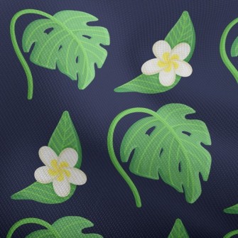 Plumeria Tropical Leaves Dobby