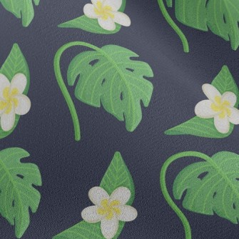 Plumeria Tropical Leaves Chiffon