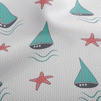 Leisurely Sailing Sailboat Athletic Mesh Flat Back