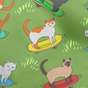 Handsome Skateboarding Cat Micro Fleece
