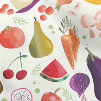 Watercolor Depiction Of Fruits Micro Fleece