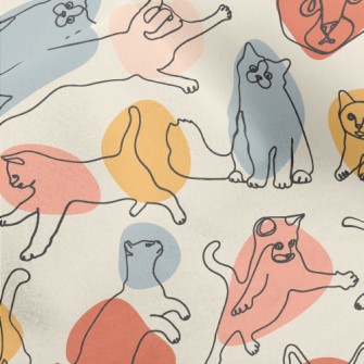 Colorful Color Block Line Cat Micro Fleece