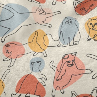 Colorful Color Block Line Cat Minky