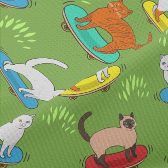 Handsome Skateboarding Cat Piqué