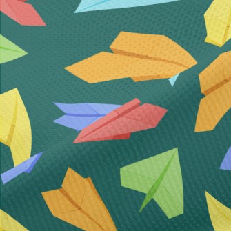 Colorful And Fun Paper Airplan Piqué