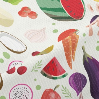 Watercolor Depiction Of Fruits Piqué