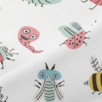 Collection Of Funny Insects Piqué