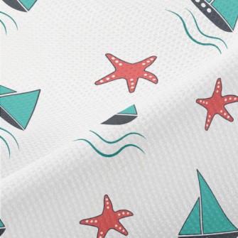 Leisurely Sailing Sailboat Piqué