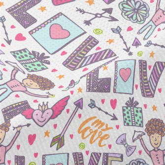 Cartoon Love And Peace Piqué