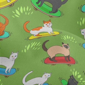 Handsome Skateboarding Cat Lightweight Performance Linen