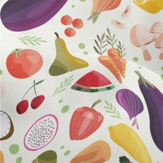Watercolor Depiction Of Fruits Lightweight Performance Linen