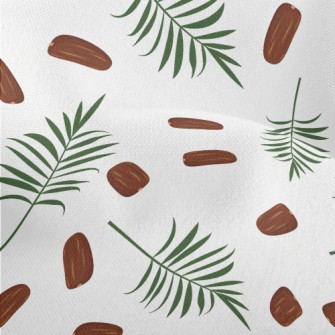 Palm Leaves And Coffee Beans Lightweight Performance Linen
