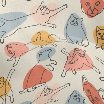 Colorful Color Block Line Cat Lightweight Performance Linen