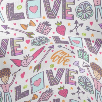 Cartoon Love And Peace Lightweight Performance Linen