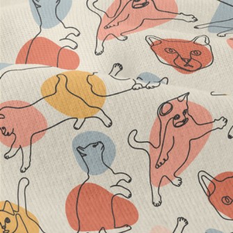 Colorful Color Block Line Cat Modern Jersey
