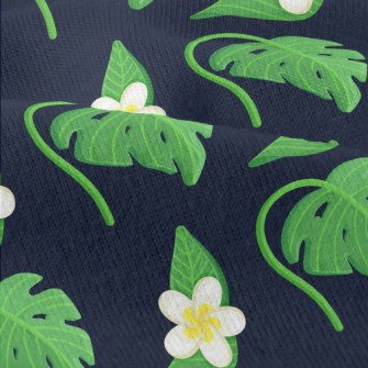 Plumeria Tropical Leaves Modern Jersey