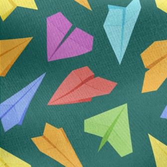 Colorful And Fun Paper Airplan Jersey Backed Fleece