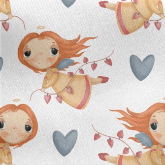Melancholic Little Girl Angel Jersey Backed Fleece