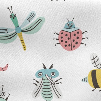Collection Of Funny Insects Jersey Backed Fleece