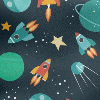 Rocket Travels The Universe Jersey Backed Fleece