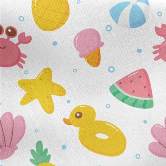 Cute Crab Shell Jersey Backed Fleece