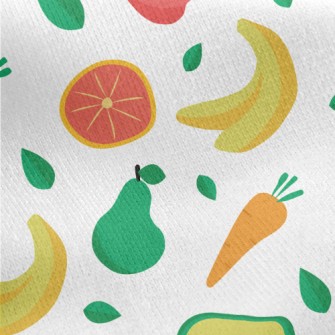 Grapefruit Banana Fruits And V Jersey Backed Fleece