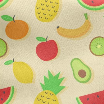 Pineapple Banana Orange Lemon Jersey Backed Fleece